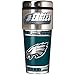 NFL Philadelphia Eagles Metallic Travel Tumbler, Stainless Steel and Black Vinyl, 16-Ounce