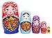 Debbieicy 5Pcs Beautiful Handmade Wooden Russian Nesting Dolls Red&Blue Princess Matryoshka Dolls Gift- Stacking Doll Set of 5 from 4.3