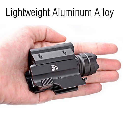 MCCC Tactical Red Laser Sight with 230 Lumens CREE LED Flashlight, Compact Rail Mounted, Quick Release, 1XCR123A Battery (Included) - Thumbnail 5