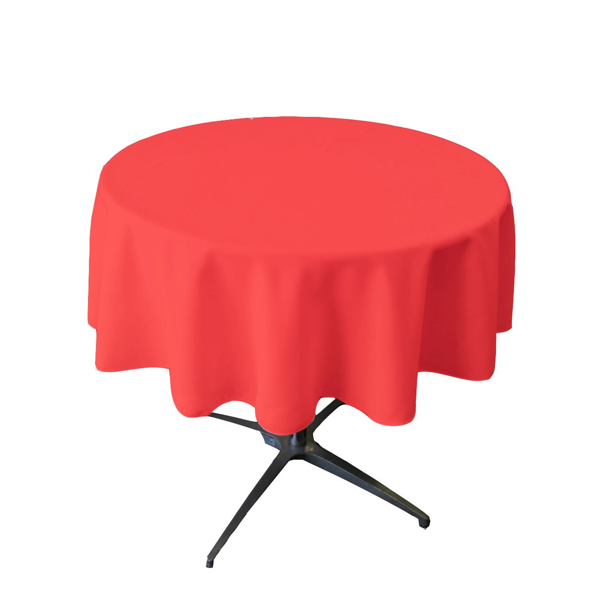 LA Linen Polyester Poplin Round Tablecloth, 58", Coral