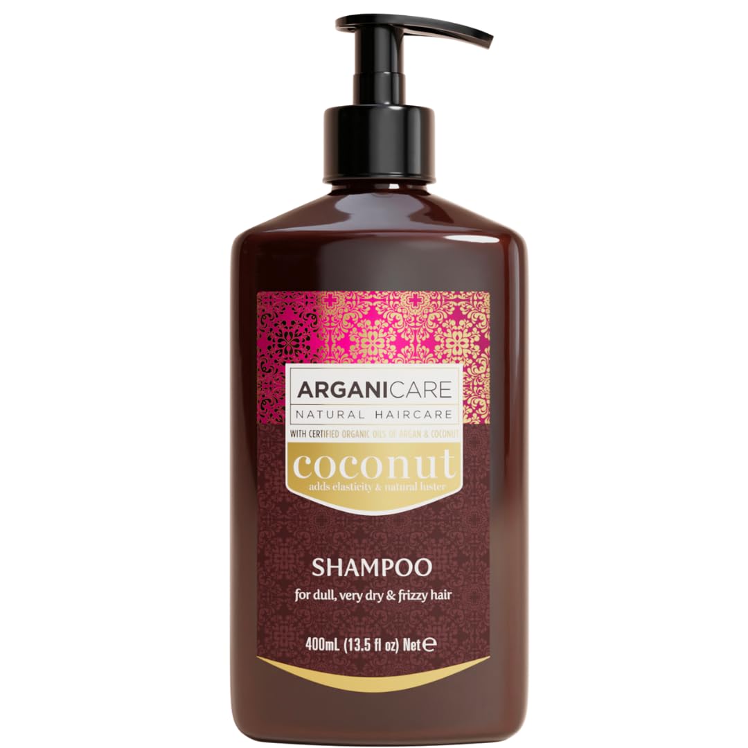 Arganicare | Coconut Oil Ultra-Nourishing Shampoo | Dull, Very Dry and Frizzy Hair | Gentle Hydration Cleanse | Softness, Shine and Manageability | 400 ml