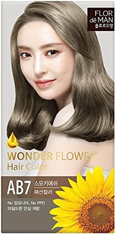 Somang Flor De Man Wonder Flower Hair Color [ Smoky Ash - AB7 ] No PPD and Ammonia
