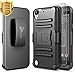 HTC Desire 530/555/550 Case with FREE [Tempered Glass Screen Protector], NageBee [Heavy Duty] Armor Shock Proof Dual Layer [Swivel Belt Clip] Holster with [Kickstand] Combo Rugged Case -Black