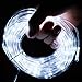 Solar LED Rope Lights, 33FT 8 Modes 100LED, Solar Powered Waterproof Tube Light, Copper Wire String Lights Outdoor Christmas Starry Fairy Decoration Lights for Camping Fence Yard Balcony (Cool White)