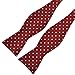 PenSee Mens Self Bow Tie Red and White Polka Dot Jacquard Woven Silk Bow Ties