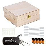 Aroma Designs Young Living Essential Oils Case Kit with Essential Oil Box, Key Chain, 5/8 Dram (2 ml) Vials, Blank Labels, and Pipettes - Black