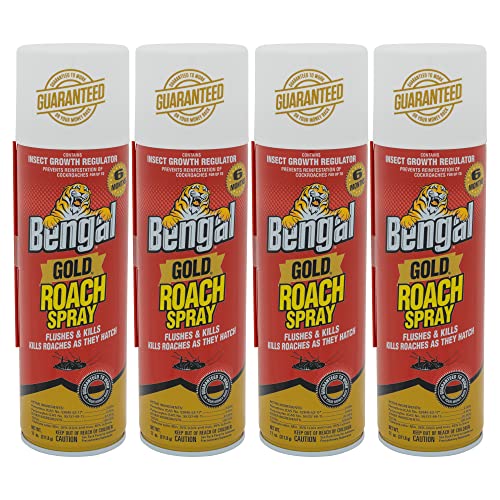 Bengal Gold Roach Spray, Odorless StainFree Dry Aerosol Killer Spray