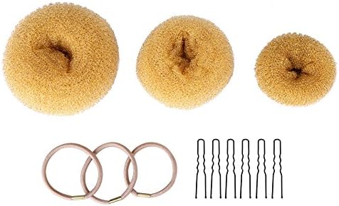 BAWYU 3 Pieces Hair Bun,Donut Hair Bun Maker，Donut Bun For Hair With Bobby Pins And Ponytail Holder Elastic Bands (1large+1middle+1small)