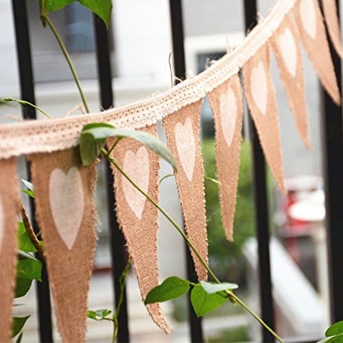 LADEY Burlap Banner Gender Reveal Party Baby Shower Decorations Love Triangle Flag