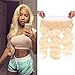 Valentines Day Gifts Brazilian Human Hair 613 Blonde Lace Frontal Closure Free Part Body Wave Virgin Hair 13x4 Bleached Knots With Baby Hair (12inch)