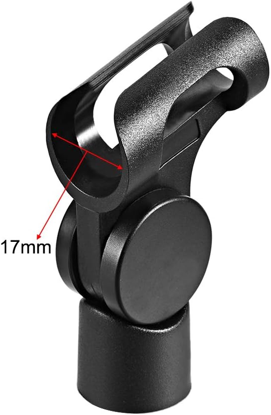 sourcing map 2Pcs Universal Microphone Mic Clip Holder for 17mm Mic Stand Handheld 15mm Thread Dia, black - Image 4