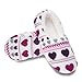 Zegee Womens Fuzzy Indoor Soft Sock Slippers Non-Slip Sole Cozy Warm Slip-on House Bedroom Slippers (L 9-10, Hearts)
