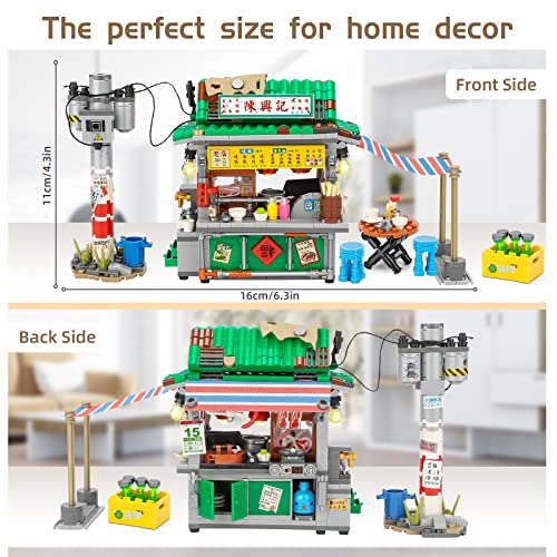 NEWABWN Hong Kong Big License Food Stall Toy Building Set, Learn About Hong Kong Chinese Culture