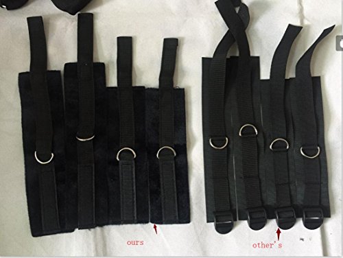 Handcuffs - Under Bed System (5 in 1) - Hand Cuffs Set Including Soft Adjustable Hand Ankle Wrist Leg Cuffs, Eye Mask Blindfold & Other Fun Toys - Handcuffs For Women Men (Black)