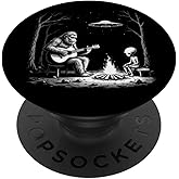 Bigfoot Guitar Tee Campfire Alien Ufo Camping Sasquatch PopSockets Adhesive PopGrip