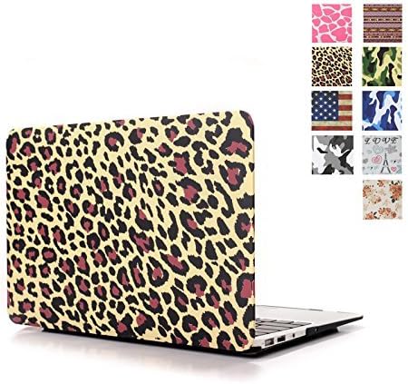 Smith Sursee Macbook Air 13 Case Rubberized Hard Case Cover for Apple Macbook Air 13.3 (A1369 A1466) Yellow Leopard
