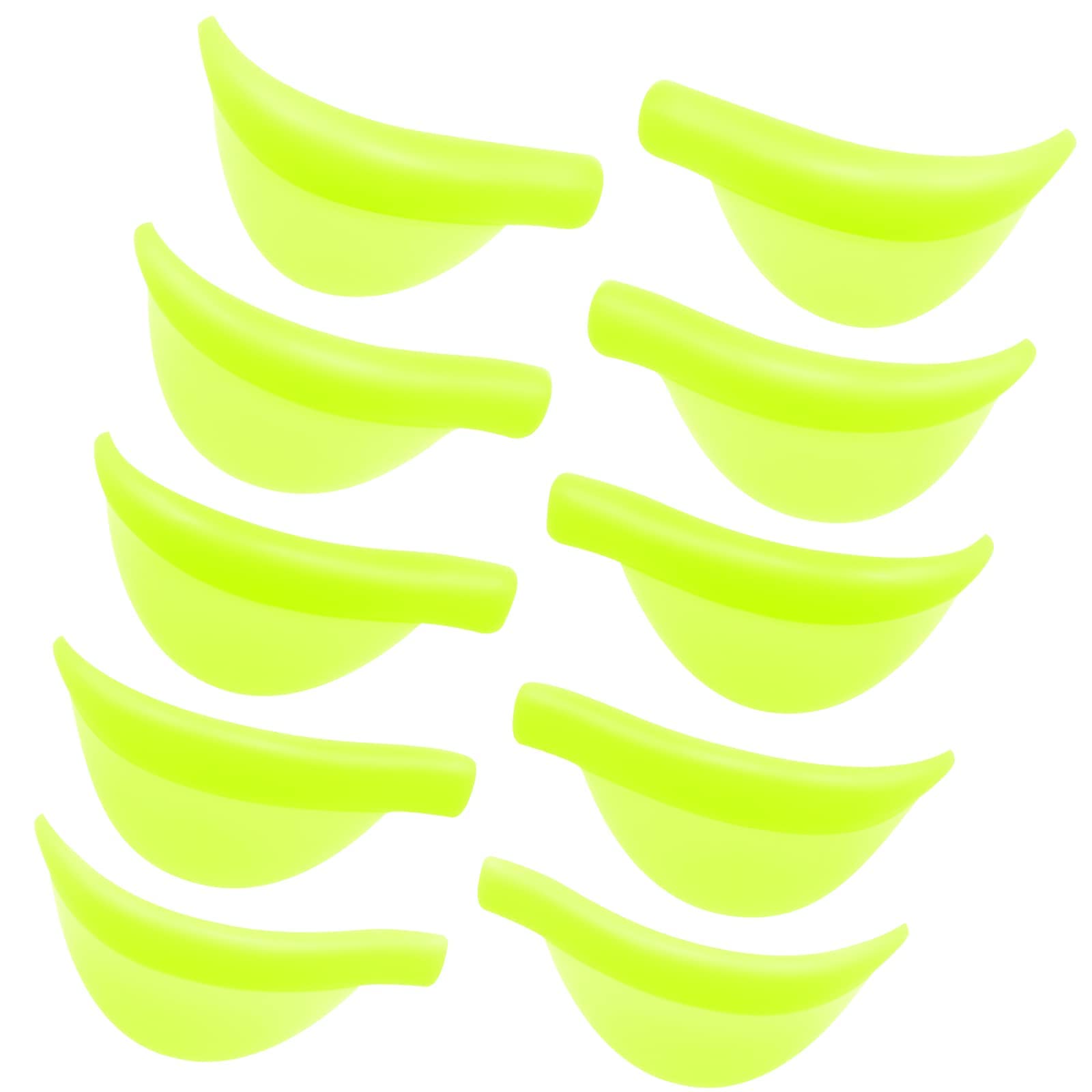 Libeauty Eyelash Perm Pads, 10pcs Silicone Lash Lift Shields for Eyelash Perm, XS/S/M/L/XL 5 Size Reusable Soft Lash Lifting Rods (Yellow)
