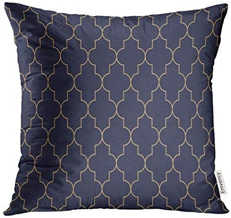 JIMSTRES Throw Pillow Cover Line Tan Blue and Brown Moroccan Pattern Abstract Beautiful Decorative Pillow Case Home Decor Square Pillowcase 22 X 22 inches