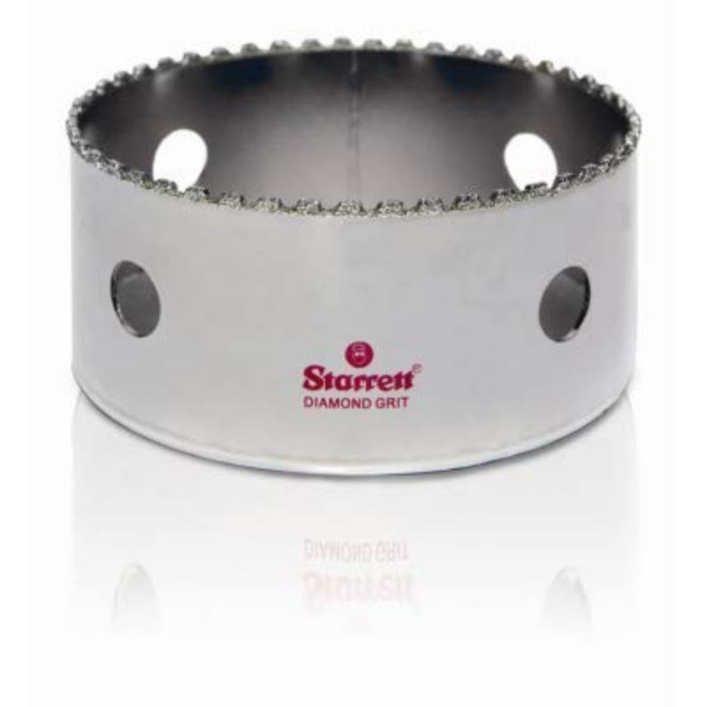 Starrett Diamond Grit Hole Saw - D0438 Ceramic and Tile Drill Cutter - For Brick Glass Marble Slate Stone Porcelain - 111mm (4.3/8 inch)