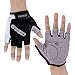 Enkeeo Cycling Gloves Half Finger Bike Gloves M/L/XL Breathable with Microfiber Leather, Anti-slip Shock-absorbing 5MM Gel and 3MM Sponge Pads, Velcro Design for Men/Women Road Racing (Black&Grey)