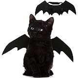 Pet Cat Bat Wings for Halloween Party Decoration, Puppy Collar Leads Cosplay Bat Costume,Cute Puppy Cat Dress Up Accessories