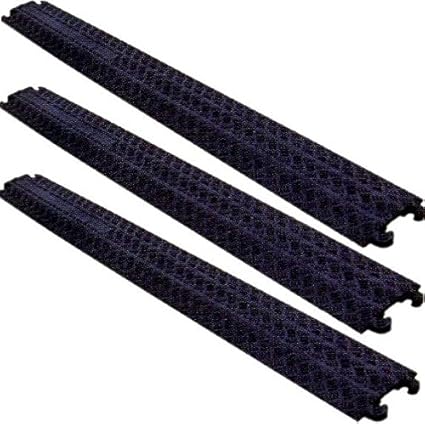 1 Kanal Kabelschutz Kabelbrücke 100 x 13 x 2 cm für Fußgänger / Radfahrer / Büro - in schwarz oder gelb - verschiedene Set-Gr