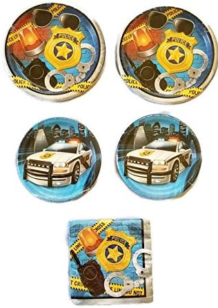 Police Theme Party Bundle 9" Plates (16) 7" Plates (16) Napkins (16)