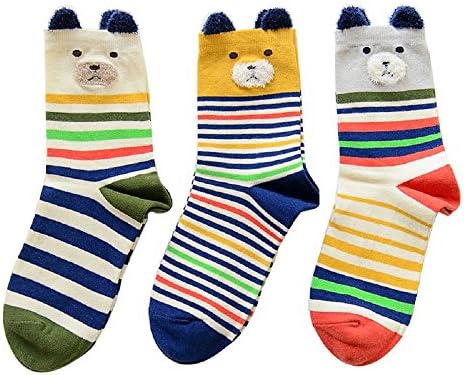 AIWANK Baby Girls Lovely Cartoon Animal Pattern Casual Cotton Thick Socks - 3 Pairs Socks For Gift