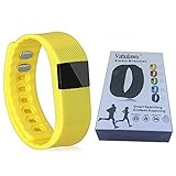 Vahulawa TW64 Smart Watch Bluetooth Watch Bracelet Smart band Calorie Counter Wireless Pedometer Sport Activity Tracker For iPhone Samsung Android IOS Phone (Yellow)