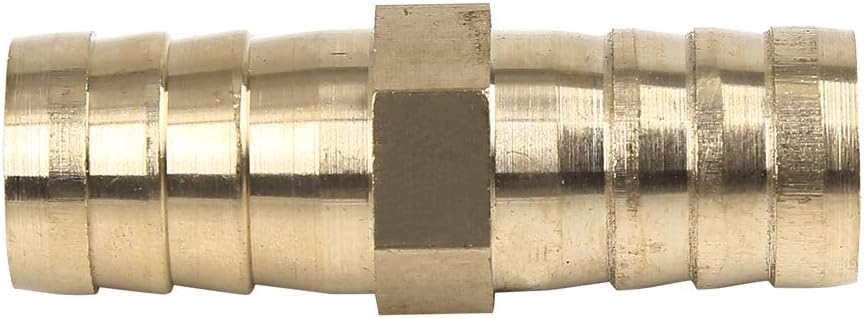 X AUTOHAUX 16mm Brass Barb Hose Fitting Straight Union Connector for Air Water Gas Oil 5pcs, Gold - Image 4