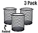 Akmy by Jackson Flag Company Pen Holder Mesh Pencil Holder Metal Pencil Holders Pen Organizer Round Padded Base Black for Desk Office - 3 Pack