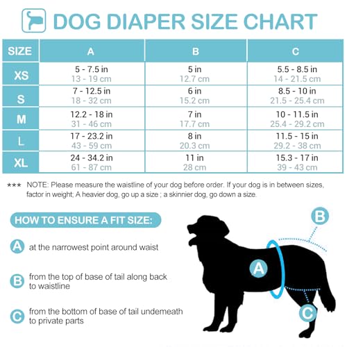 Avont Pack of 3 Reusable Dog Nappies, Highly Absorbent, Washable and Environmentally-Friendly Sanitary Pads/Panties for Female Pets, Black