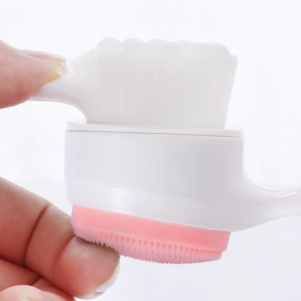 Double Facial Cleansing Brush Soft Face Skin Care Scrub Tool Silicone Cleansing for Washing Face