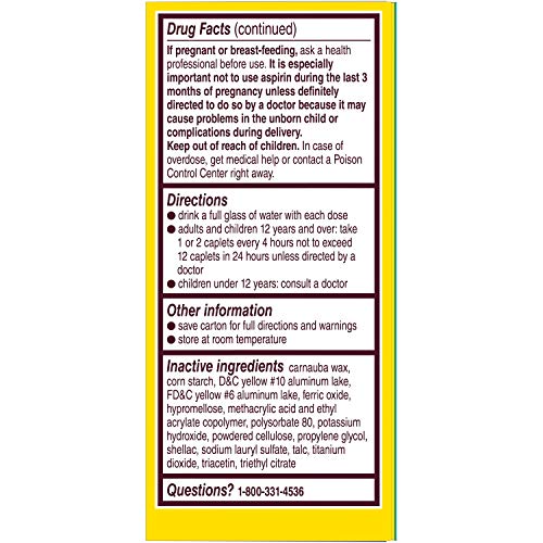 Bayer Aspirin Regimen, Regular Dose, 100 Caplets (Pack of 4) Pricepulse