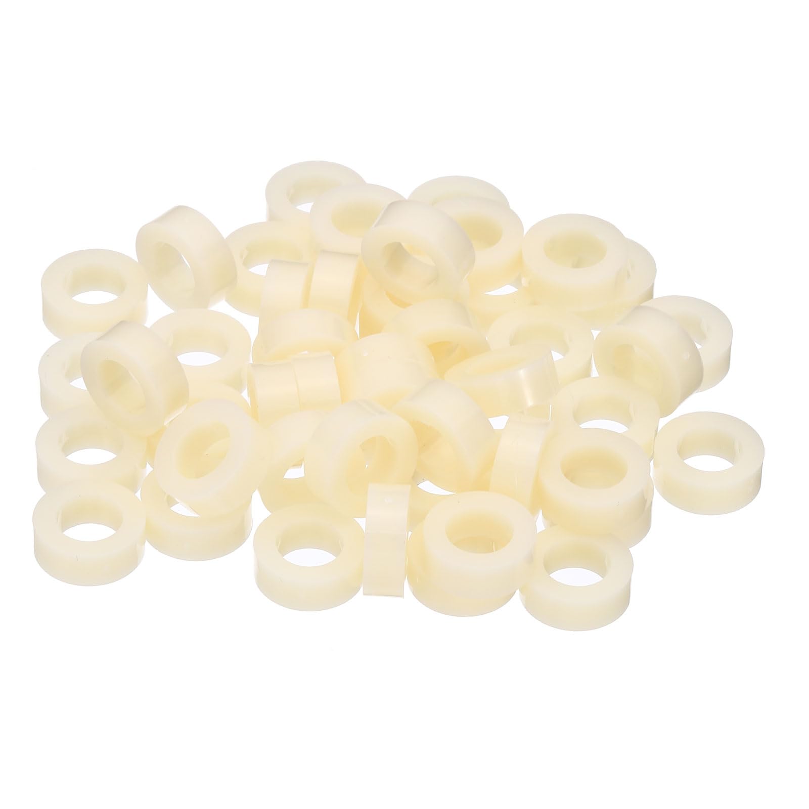 PATIKIL M8 Round Spacer Washer Set, 50 Pcs 8.2mm ID, 14mm OD, 5mm Length Plastic Standoff for M8 Screws