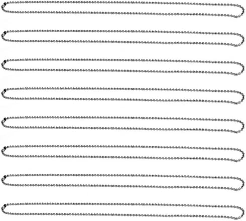 Wisehands Nickel Plated Ball Chains, 24inches Long and Diameter 2.4mm, Made of Nickel Plated Steel, Pack of 50-pieces