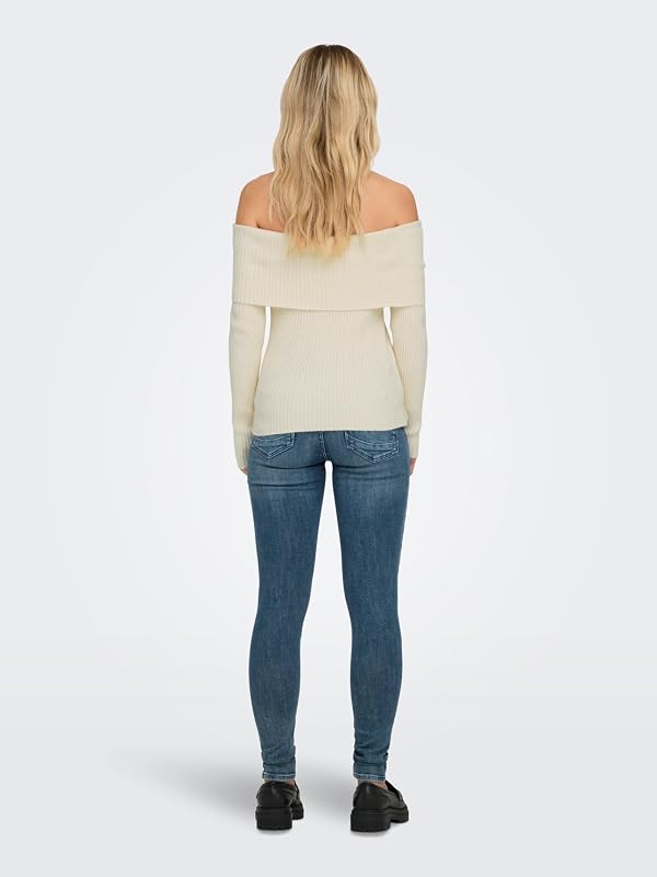 Bestseller A/S ONLKATIA LS Off Shoulder KNT, Color Gris. Detalle: Melange., XS