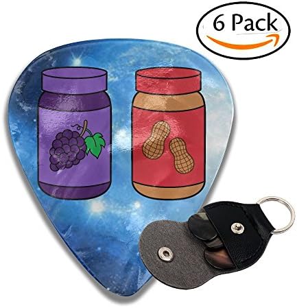 Frouren Peanut Butter And Jam Cartoons Shape Classic .96mm Celluloid Picks 6 Pack For Electric Guitar