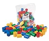Premium Blue, Green, Red, and Yellow Round Cylinder 2x2 Stackers Support Building Bricks - 48 Pack Bundle - Compatible with All Major Large Size Brands - Large Pegs Only