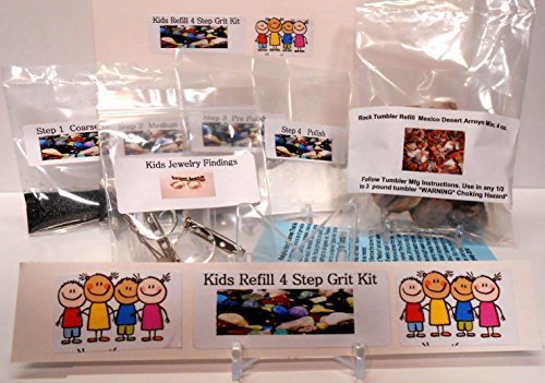 Kids "Kidz Gritz" Refill Rock Tumbler Grit Kit Polishes 1/2 lb of Rocks