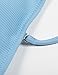HAHASOLE Womens Ribbed Bandeau 2 Way Wear Two Pieces Bikini Set Sexy Strapless Swimsuit (Blue, XL)
