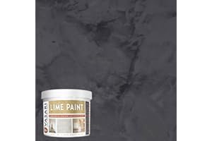 VASARI Lime Plaster & Paint | LIME PAINT | Made from Natural Lime and Powdered Marble | color: Carbon Black #27 | size: 1 Quart