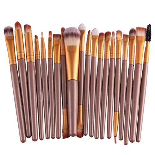 MELADY20pcs Multi-function Gold Pro Cosmetic Powder Foundation Eyeshadow Eyeliner Lip Makeup Brushes Sets