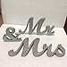 Mr and Mrs Sign Photo Booth Props - Tinksky Wedding Decoration Wedding Present Silver - MR MRS Wooden Letters