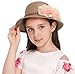 Summer Girl Half a Flanging Straw Hat Beach Sun Cap with Two Flowers