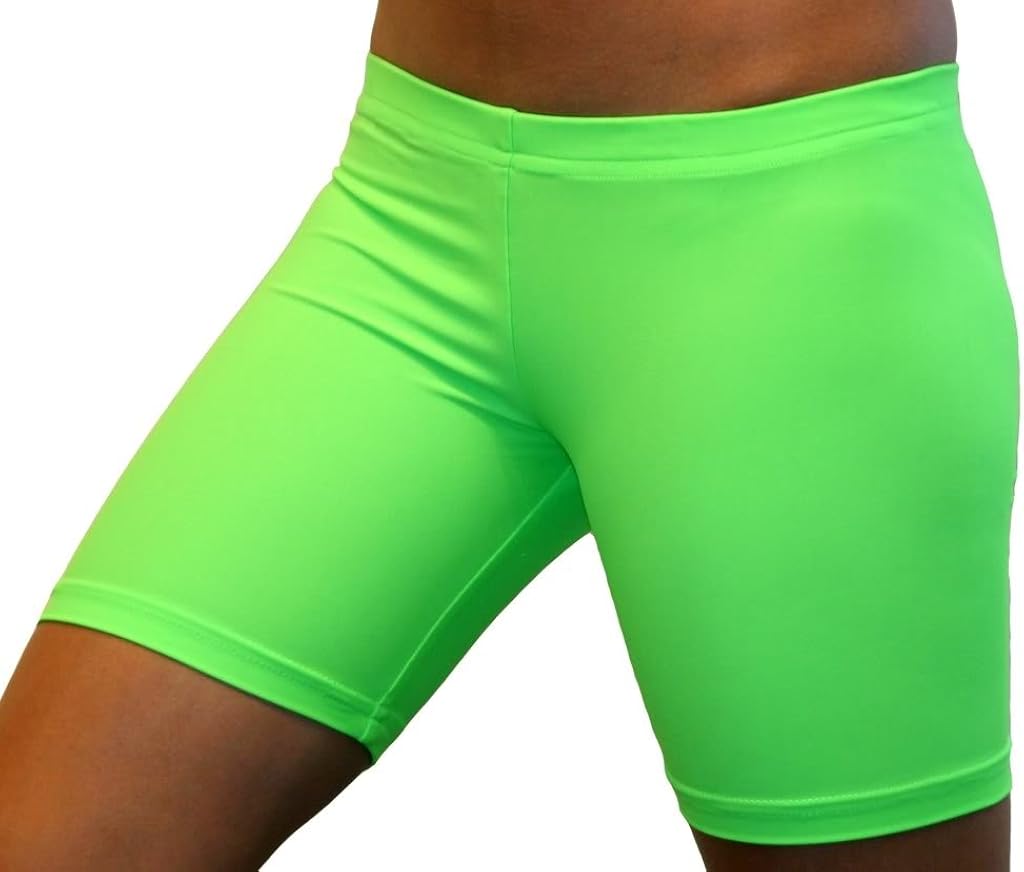 GemGear Neon 6" Inseam Compression Shorts, N2 (Neon Green) Extra Small