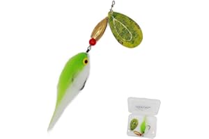 HISOO FISHING LURES Pike Musky Walleye Fishing Lure Spinnerbait with Feathered Hooks Rooster Tail Fishing Lures Spoon Lures Baits with Tackle Box
