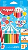 Maped Color'Peps Triangular Jumbo Colored Pencils, Assorted Colors, Pack of 12 (834049ZV)
