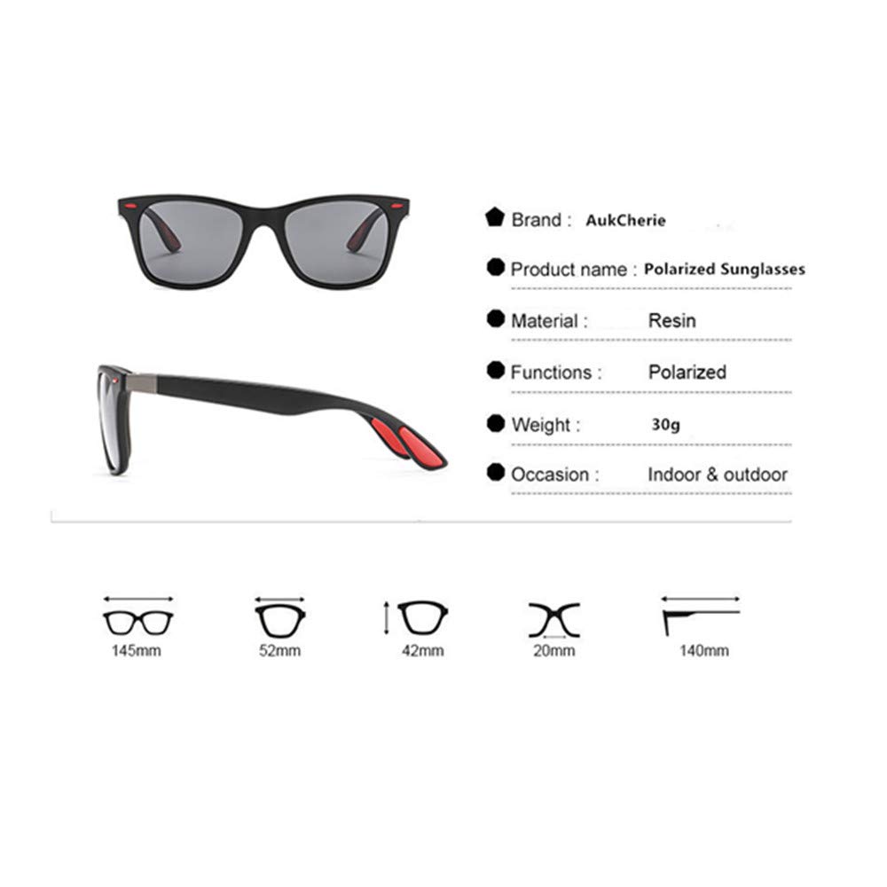 Lunettes de Soleil polarisées Homme Femme/Sports Eyewear réfléchissantes avec Sports de Plein air d\'été Conduite pêche Alpinisme Lunettes de Soleil Hommes (Black Grey)