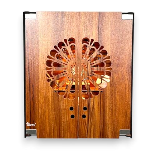 Heartily® Namah Beautiful Wooden Pooja Mandir with Door Temple for Home with Door Mandir for Home with LED Spot Light Product (18 Inch Height)